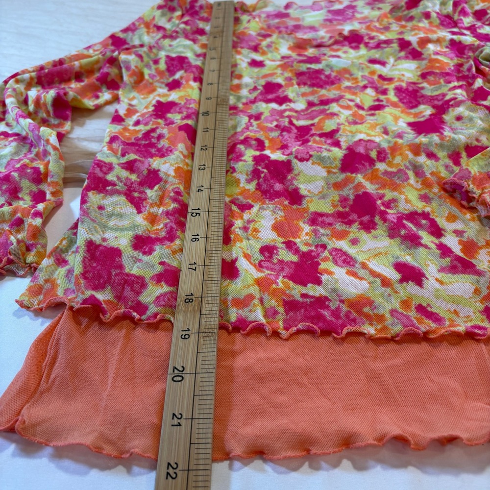 Sigrid Olsen Neon Layered‎ Tank/Long Sleeve Lightweight Top Size SP - Picture 3 of 8